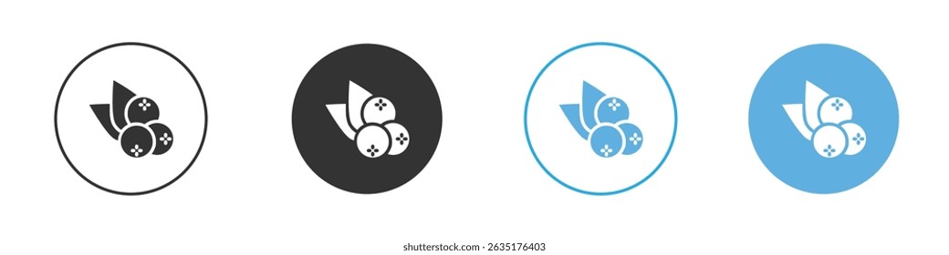 Blueberry icon Editable flat style, illustration icons
