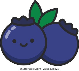 Blueberry icon in flat style. Berry vector illustration on white isolated background. Berry business concept.
