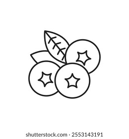 Blaubeere Symbol lineares Logo einzeln