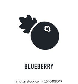 Blueberry icon on white background. Forest berry sign, healthy food