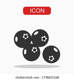 Blueberry Icon On White Background.