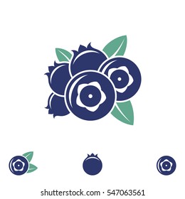 Blueberry. Icon Set. Abstract Berries On White Background. Vector Illustration