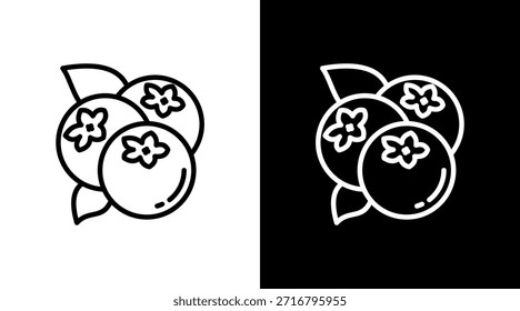 Arándano con diseño de conjunto de iconos