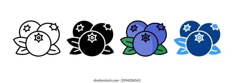 Blueberry Icon Set Multiple Style Collection