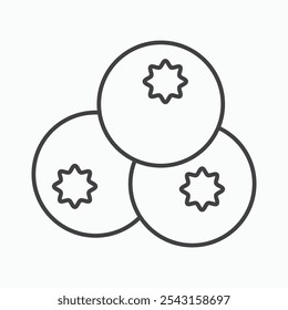 Conjunto de iconos de arándanos. Ilustración vectorial.