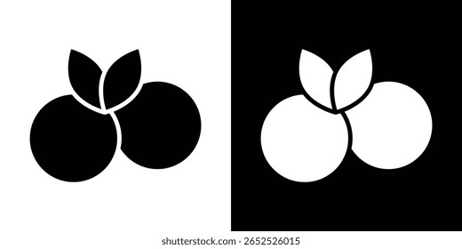 Blueberry icon symbol collection. Flat vector stock illustration.