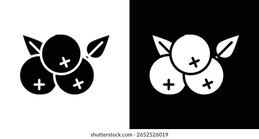 Blueberry icon symbol collection. Flat vector stock illustration.