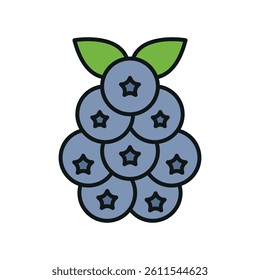 Blueberry icon symbolizes sweet nutrition, antioxidant-rich fruit, and healthy snacking moments.