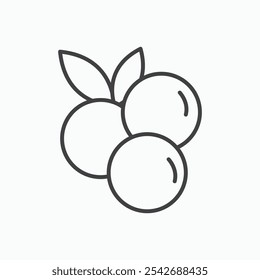 Blueberry icon in thin black lines