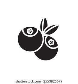 Blueberry icon Thin line flat illustration