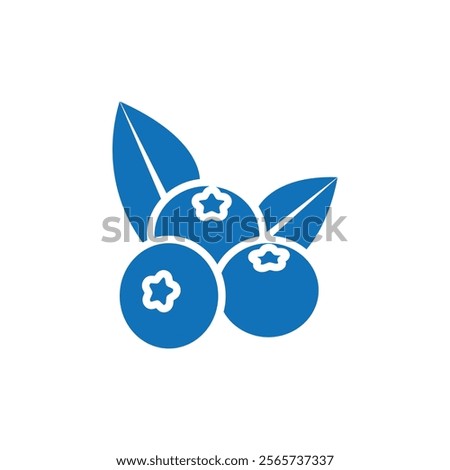 Blueberry icon Thin line illustration set