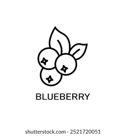 Blueberry icon. Thin line blueberry icon from vegetables and fruits collection. Outline vector isolated on white background. Editable blueberry symbol can be used web and mobile