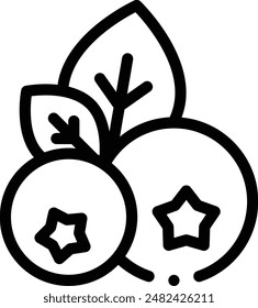 icono de arándano. Diseño De Estilo Lineal Delgado Aislado Sobre Fondo Blanco