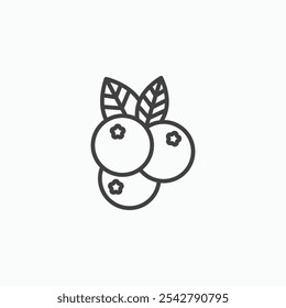Icono de arándano en fino contorno.