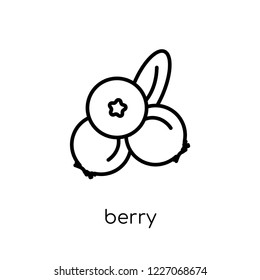 blueberry icon. Trendy modern flat linear vector blueberry icon on white background from thin line Agriculture, Farming and Gardening collection, outline vector illustration