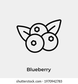 blueberry icon vector. Linear style sign for mobile concept and web design. blueberry symbol illustration. Pixel vector graphics - Vector.