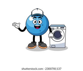 blueberry illustration as a laundry man , character design