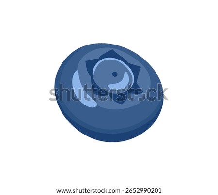 Blueberry isolated on white background. Vector icon. Cartoon flat illustration of fresh berry.