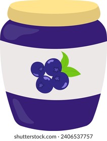 Blaubeermarmelade frisch in einer Mülltonne 