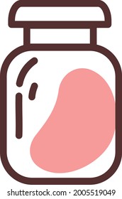 Blueberry jam jar, illustration, vector on a white background.