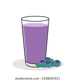 Blueberry juice. Blueberry slice.
Blueberry flavored drink. Blueberry vector cartoon icon design illustration