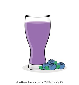 Blueberry juice. Blueberry slice.
Blueberry flavored drink. Blueberry vector cartoon icon design illustration