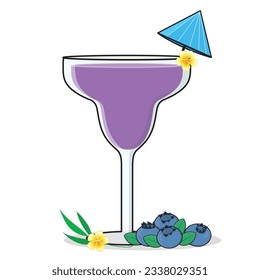 Blueberry juice. Blueberry slice.
Blueberry flavored drink. Blueberry vector cartoon icon design illustration