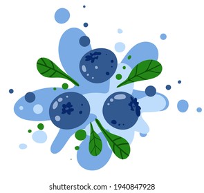 Blueberry juicy burst, cartton style vector