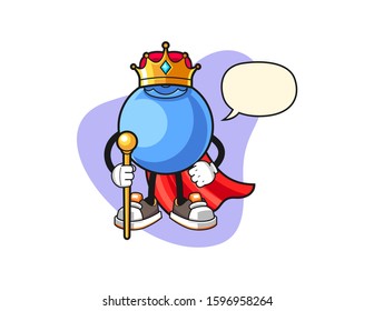 Blueberry king with speech bubble cartoon. Mascot Character vector.