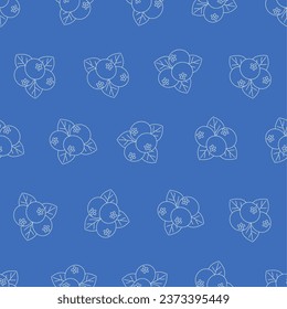 El arte de la línea de arándanos azul es un patrón sin fisuras. Adecuado para fondos, papel pintado, telas, textiles, papel de envoltura, materiales impresos y muchos más.