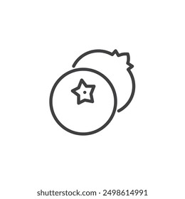 Blueberry line icon. linear style sign for mobile concept and web design. Blueberries outline vector icon. Symbol, logo illustration. Vector graphics