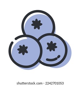 Blueberry line icon, outline vector sign, linear pictogram isolated on white background. Logo illustration