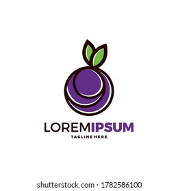 Blueberry logo design concept. Forest fruit creative symbol template.
