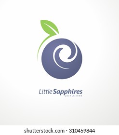 Blueberry logo design concept. Forest fruit creative symbol template.