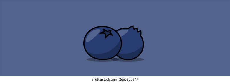 Logotipo da Blueberry. Amora isolada sobre fundo cinza