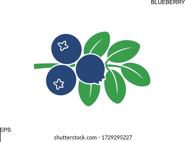 Blueberry logo. Isolated blueberry on white background