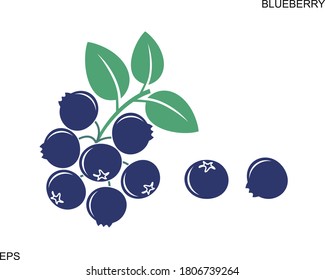 Blueberry logo. Isolated blueberry on white background