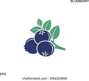 Blueberry logo. Isolated blueberry on white background