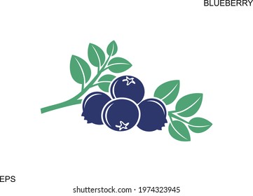 Blueberry logo. Isolated blueberry on white background