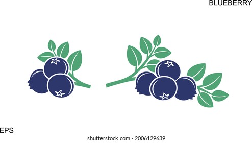 Blueberry logo. Isolated blueberry on white background