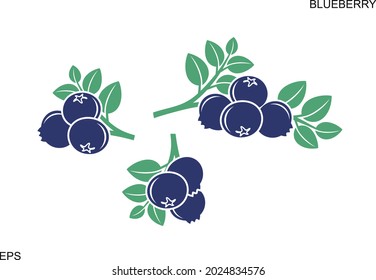 Logo de Blueberry. Arándano azul aislado sobre fondo blanco