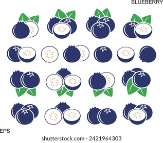 Blueberry logo. Isolated blueberry on white background