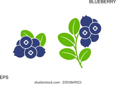 Blueberry logo. Isolated blueberry on white background