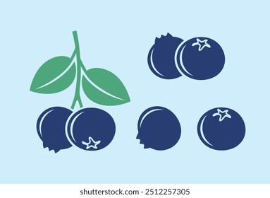 Blueberry logo. Isolated blueberry on white background