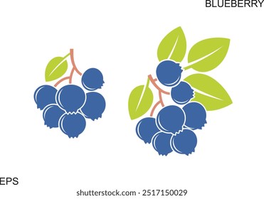 Logotipo da Blueberry. Amora isolada sobre fundo branco