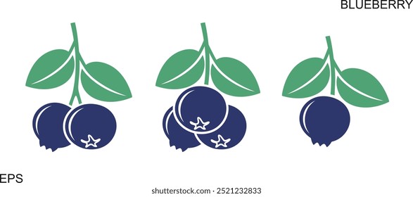 Blueberry logo. Isolated blueberry on white background