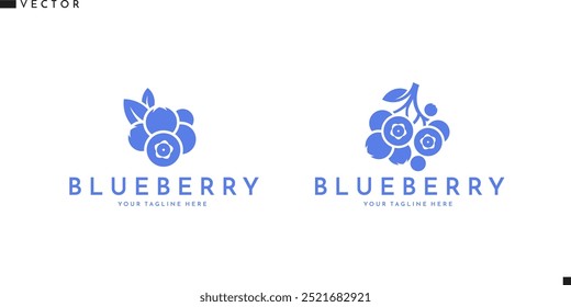 Blueberry logo. Isolated blueberry on white background. Abstract berry sign