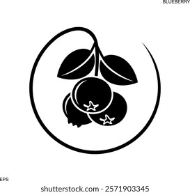 Blueberry logo. Isolated blueberry on white background