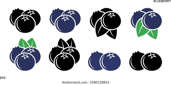 Blueberry logo. Isolated blueberry on white background