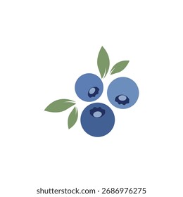 Blueberry logo simple vector with white background